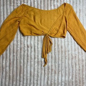 Orange Tie Up Crop Top